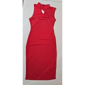 VENUS Vibrant Pink Punch Midi Bodycon Dress Small